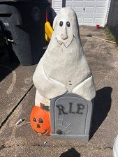 RARE TOI Vintage Halloween Blow Mold-Ghost-Tombstone-Pumpkin