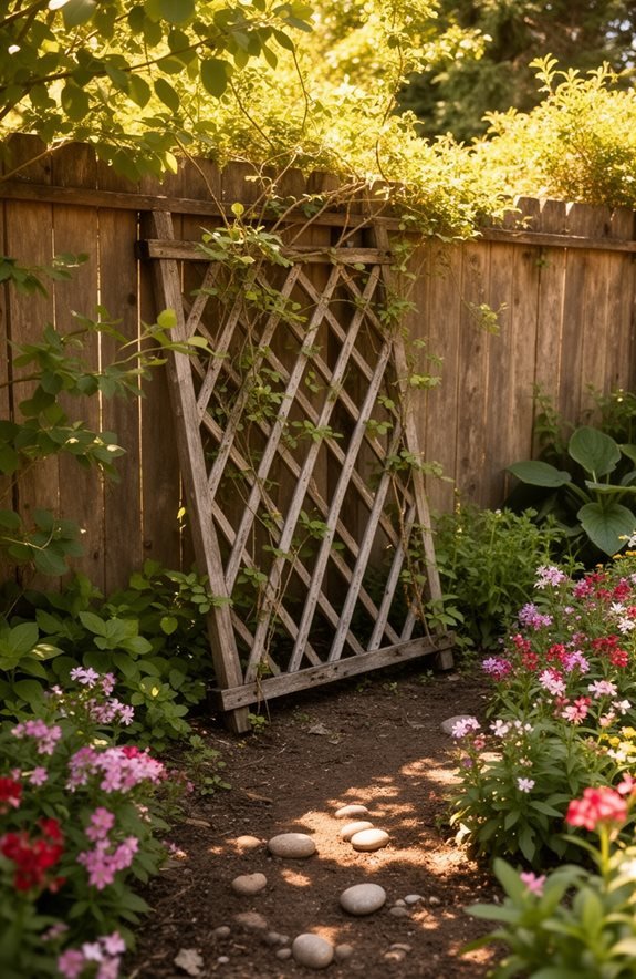 rustic trellis garden accents