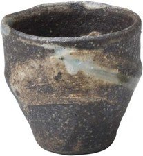 Shigaraki yaki ware Japanese pottery Sake cup Guinomi Ochoko Araiso handcraft