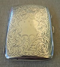 Sterling Silver Cigarette Card Case hallmarked Birmingham, 74.8gr