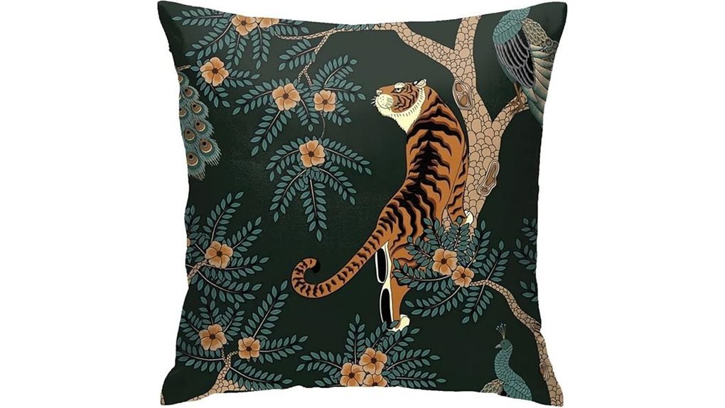 tiger peacock decorative pillow