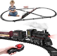 Train Set for Kids,Remote Control Locomotive Engine under Christmas Tree,Electri