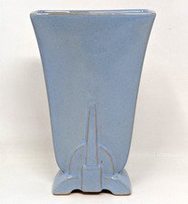 Vintage 1942 Frankoma Pottery John Frank Blue Flat Spire #36 Small Flower Vase