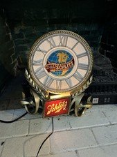 Vintage 1970s Schlitz Beer Bar Lighted Wall Clock Sign Clock Isn’t Moving Cave