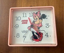 Vintage 1980s LORUS QUARTZ - Disney MINNIE MOUSE PINK CLOCK (Not Running) - NICE