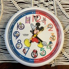 Vintage 1990s Lorus Quartz Disney Mickey Mouse Wall Clock –Teaching Time – Works