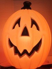 Vintage 24” Blow Mold Lightup Halloween Jack O'Lantern Pumpkin Decoration Read