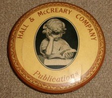 VINTAGE ADVERTISING MIRROR HALL & McCREARY PUBLICATIONS PAPER WEIGHT