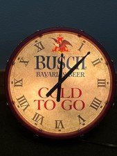 Vintage Anheuser Busch Bavarian Beer Advertising Light Up Drum Clock Working