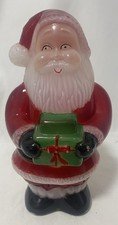 Vintage Blow Mold Santa Claus Figures Christmas Holiday Decor 10" No light