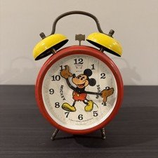 Vintage Bradley Mickey Mouse Alarm Clock Disney Collectible - Made in Germany