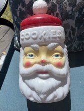 Vintage EMPIRE Santa Claus Head Blow Mold Cookie Jar 1973 Made In USA Plastic