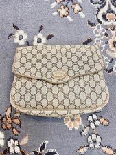 Vintage Gucci Plus Monogram Coated Leather Crossbody Bag READ