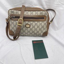 Vintage Gucci Plus Womens GG Supreme Crossbody Bag Canvas/Leather Beige PreOwned