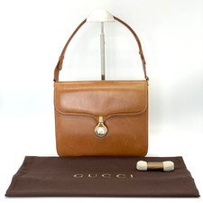 Vintage GUCCI Top Handle bag Leather Brown Authentic