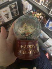 Vintage Harry Potter Snow Globe Happy Christmas Lights Up w/Various Colors 5.5"