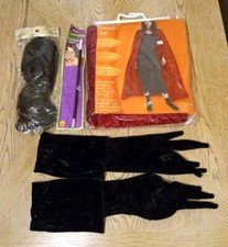 Vintage Hollyween Witch Costume, Cape Gloves Wig VTG