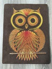 Vintage Owl String Art 9x12” Retro Wall Decor MCM