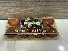 Vintage Rare HTF Yankee Candle Christmas Eve Scented Tea Lights 8 Pack