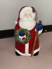 Vintage Santa Claus Ceramic Cookie Jar Christmas Decor GCKO *see Pics* Holiday