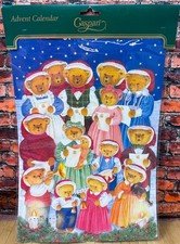 Vtg 1999 15.5” CASPARI ADVENT CALENDAR Christmas Caroling Teddy Bears—NEW/UNUSED
