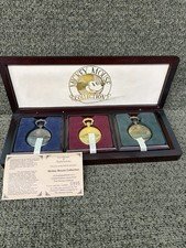 VTG Disney Mickey Mouse Collect Pocket Watch Set Of 3 Limited Edition #995/1000