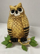 VTG Homco Owl Sitting On Branch Wall Hanging 14 X 10 Decor Retro Made In USA EUC