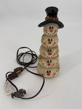 Vtg Snowman Light Up Christmas Decoration Crazy Mountain Stacked Snowman Lamp