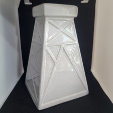 White FRANKOMA Pottery 8 x 5 Oil Derrick Planter Vase