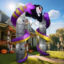 10FT Inflatable Halloween Ghost Archway with LED Lights for Yard Decor
