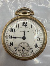 1925 Hamilton 992 16s 21j GF Railroad Grade Pocket Watch 10kt Gp 5 Adjustments