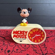 1970s Mickey Mouse Walt Disney Alarm Clock Radio with Mickey VINTAGE MINT
