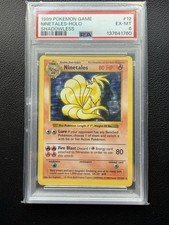 1999 Pokemon Game Base Set Holo Shadowless Ninetales #12 PSA 6 EX-MT