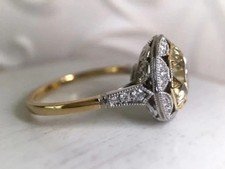 4.8Ct Vintage Art Deco Old European Cut Lab Created Diamond 14K Gold Finish Ring