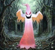 8 FT Halloween Inflatable Yard Decor, Giant Red Ghost, Outdoor Blow Up VIVOHOME