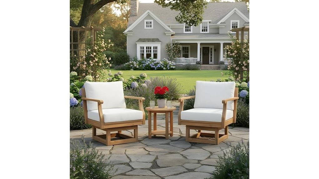 acacia wood swivel chairs