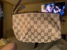 Authentic vintage Gucci GG canvas mini pochette