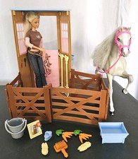 Barbie Dream Horse Stable BARBIE Doll And Play Set 2 HORSES & Accessories