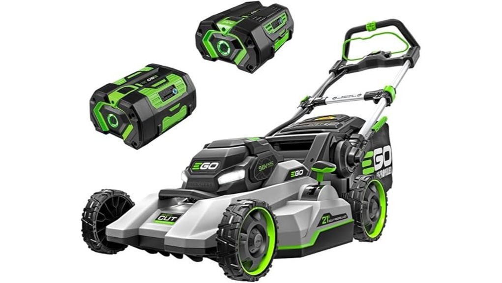battery powered lawn mowing