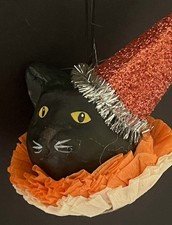 Bethany Lowe 2003 LG4454 "Black Kitty Cat" Vintage Halloween Ornament New