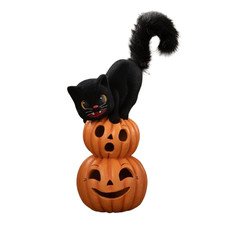 Bethany Lowe Designs- Halloween - Pumpkin Stack Black Cat - TL5360