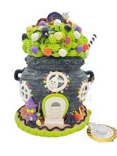 Candy Corn Lane HALLOWEEN Witch Cauldron LED Lighted Tabletop Decoration NEW