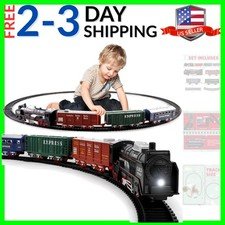 Christmas Train Set Toys for Kids, Toy Train Track Locomotive Engine Battery ...