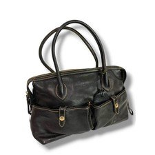 Dooney & Bourke Florentine Vacchetta Leather East West Black Satchel Handbag