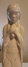 Frankoma Pottery Willard Stone Indian Maiden Beige EUC
