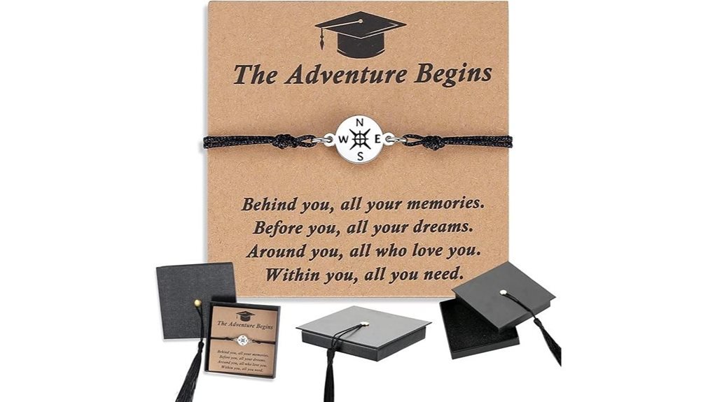 graduation cap and bracelet