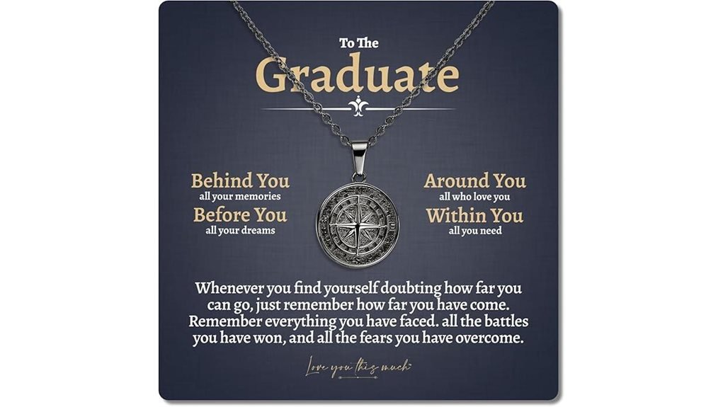 graduation compass necklace love