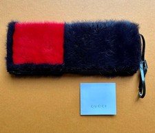 GUCCI Clutch Bag Handbag Real Fur mint gift