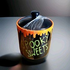 Halloween Spooky Blood Dripping Sweets Candy Cookie Ceramic Jar Canister New