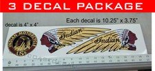 Indian Motorcycle 3 Large Decals Vinyl Stickers 3 piece decal set Vintage look